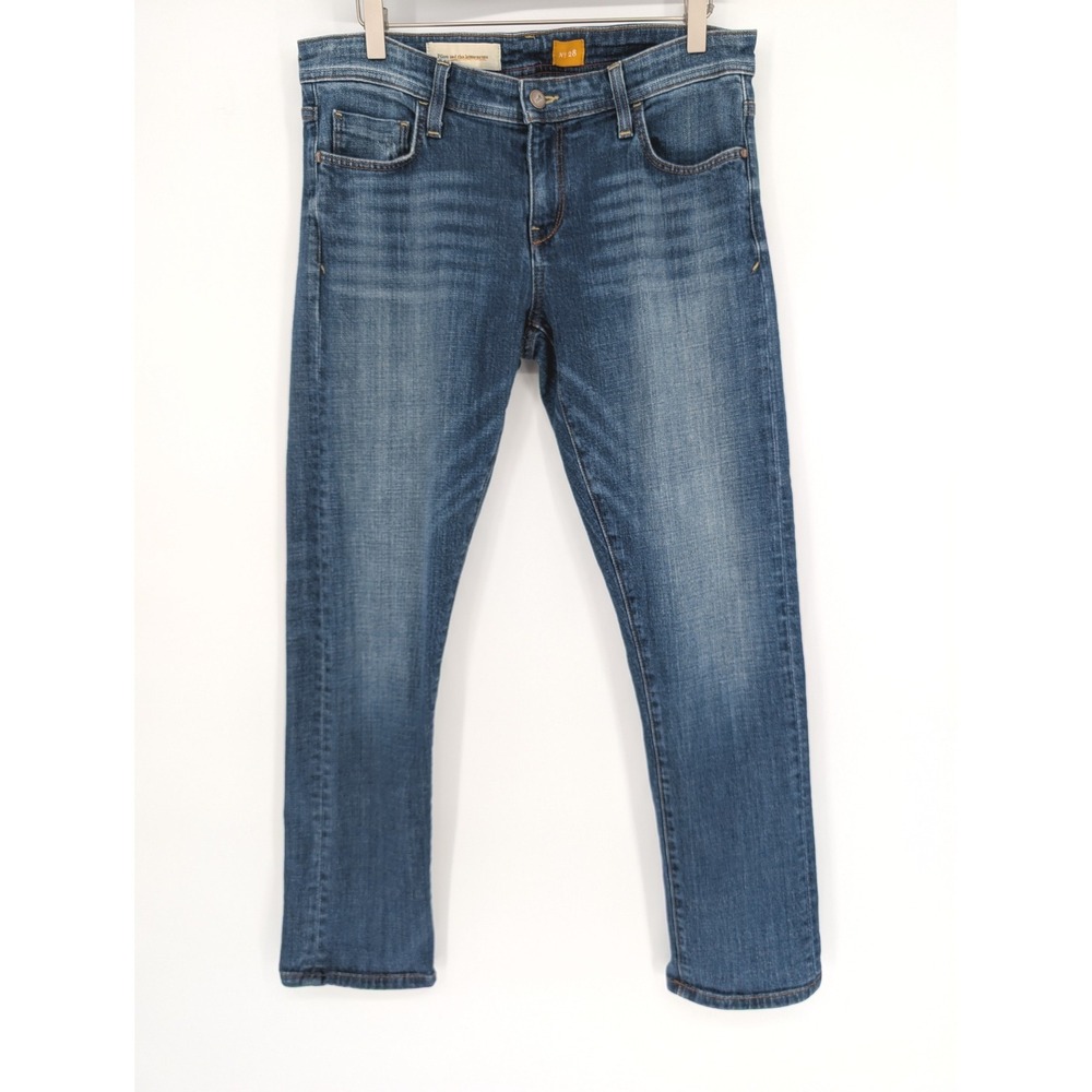 Pilcro and the Letterpress Slim Straight Jeans Women 28 Blue Medium Wash Denim